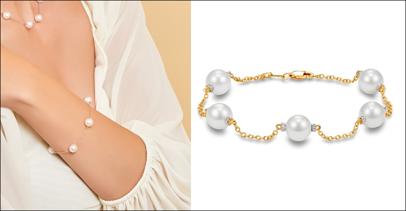 Pearl & Gold Link Bracelet